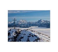 1000 Pièces Puzzles pour Adultes,Croix de Sommet dans Un Paysage de Montagne,Puzzles pour Enfants Jouets Éducatifs Jeu Bois Matériel HD Impression Affiche Bricolage(75x50cm)-AO79