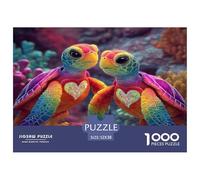 1000 Pièces Puzzles pour Adultes Enfants Animaux Marins Aimer Les Tortues, Casse-tête Impossible Dur Difficile, Familiale Décoration Murale Cadeau, pour Adultes Enfants 52x38cm/1000pcs