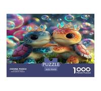 1000 Pièces Puzzles pour Adultes Enfants Animaux Marins Aimer Les Tortues, Casse-tête Impossible Dur Difficile, Familiale Décoration Murale Cadeau, pour Adultes Enfants 70x50cm/1000pcs