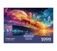 1000 Pièces Puzzles pour Adultes Enfants Art Retro Ship Titanic, Casse-tête Impossible Dur Difficile, Adulte Classique Puzzle, 14 Ans Et Plus 70x50cm/1000pcs