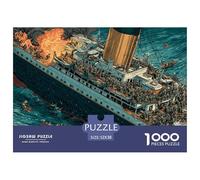 1000 Pièces Puzzles pour Adultes Enfants Art Retro Ship Titanic, Casse-tête Impossible Dur Difficile, Décoration De La Maison, Adulte Classique Puzzle 52x38cm/1000pcs