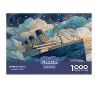 1000 Pièces Puzzles pour Adultes Enfants Titanic Art Retro Ship, Casse-tête Impossible Dur Difficile, Adulte Classique Puzzle, Décoration De La Maison 70x50cm/1000pcs