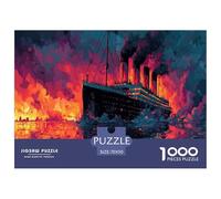 1000 Pièces Puzzles pour Adultes Enfants Titanic Art Retro Ship, Casse-tête Impossible Dur Difficile, Décoration De La Maison, Qualité Supérieure 70x50cm/1000pcs