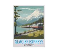 1000 Pièces Puzzles pour Adultes,Glacier Express Zermatt,Défi Puzzles pour Enfants Éducation Jouets Jeu pour Bricolage Décoration Murale(38x26cm)-HC100