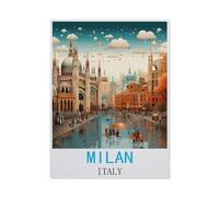 1000 Pièces Puzzles pour Adultes，Milan, Italie，Enfants Bois Puzzle Jeu Éducatif Jouets Éducatifs（75x50cm）-M39