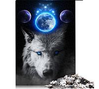 1000 Pièces Puzzles pour Adultes Mystical Wolf Jigsaw Puzzles pour Adultes Puzzle en Bois Jeu Éducatif (Taille 50x75cm)