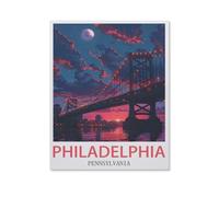 1000 Pièces Puzzles pour Adultes，Philadelphie, Pennsylvanie，Puzzles pour Enfants Jouets Éducatifs Jeu Papier Matériel HD Impression Affiche Bricolage（38x26cm）-HW61