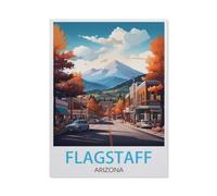 1000 Pièces Puzzles pour Adultes Puzzle，Affiche de Voyage Vintage de Flagstaff, Arizona，Enfant Bois Matériel Intellectua Famille Jeux Anti-Stress Jouet Bricolage Cadeau d'anniversaire（75x50cm）-BD73