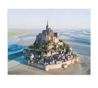 1000 Pièces Puzzles pour Adultes Puzzle，L’île maréeuse du Mont-Saint-Michel au crépuscule, Normandie, France，Enfant PaperMaterial Intellectua Jeux De Famille Stress Reliever Jouet （38x26cm）-W81