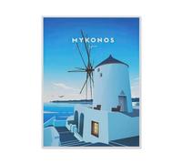 1000 Pièces Puzzles pour Adultes Puzzle，Mykonos Grèce，Enfant Papier Matériel Intellectua Famille Jeux Anti-Stress Jouet Bricolage Cadeau d'anniversaire（38x26cm）-BK33