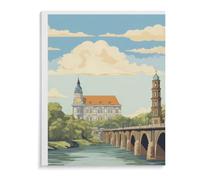 1000 Pièces Puzzles pour Adultes Puzzle，Poster de Voyage Vintage Dresde Allemagne，Enfant Papier Matériel Intellectua Famille Jeux Anti-Stress Jouet Bricolage Cadeau d'anniversaire（38x26cm）-B38