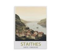 1000 Pièces Puzzles pour Adultes Puzzle，Staithes (North Yorkshire, Angleterre)，Enfant Papier Matériel Intellectua Famille Jeux Anti-Stress Jouet Bricolage Cadeau d'anniversaire（38x26cm）-GR58