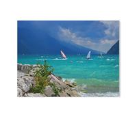 1000 Pièces Puzzles pour Adultes Puzzle，Windsurfing à Riva，Enfant Papier Matériel Intellectua Famille Jeux Anti-Stress Jouet Bricolage Cadeau d'anniversaire（38x26cm）-AF38