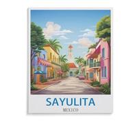 1000 Pièces Puzzles pour Adultes，Sayulita Mexico Poster Vintage de Voyage，Puzzles pour Enfants Jouets Éducatifs Jeu Papier Matériel HD Impression Affiche Bricolage（50x70cm）-C55