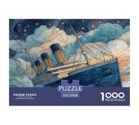 1000 Pièces Puzzles pour Adultes Titanic Art Retro Ship, Jeu Impossible, Décoration De La Maison, Adulte Classique Puzzle, pour Adultes Enfants 52x38cm/1000pcs