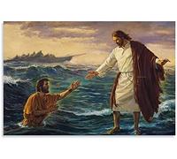 1000 pièces Puzzles pour Jésus Christ Christ marchant sur l'eau Adultes Enfants Puzzle Jouet dagogique jeu 1000 Piece 29.5x19.6inch(75x50cm) Sans Cadre