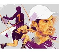 1000 Pièces Puzzles ，Tennis Player Affiches ，for Jeux De Puzzle Familiaux ，Illustration Artistique d'un Jeu pour Soulager Le Stress chez Les Adultes Xy52Zw