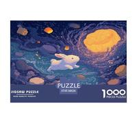 1000 Pièces Rabbit Puzzles Divertissement Créatif Activités Familiales Stimulantes Animal Mignon Casse-tête Qualité Premium pour Adultes 38x26cm/1000pcs
