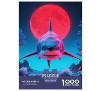1000 Pièces Requin Papier Puzzle Jeu De Puzzle Activités Familiales Stimulantes Féroces bêtes de mer Casse-tête Qualité Premium pour Adultes Et Enfants 70x50cm/1000pcs
