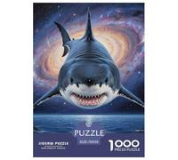 1000 Pièces Requin Puzzle Amusant Divertissement Créatif Pièces Parfaitement Assorties Féroces bêtes de mer Casse-tête Qualité Premium pour Adultes 70x50cm/1000pcs