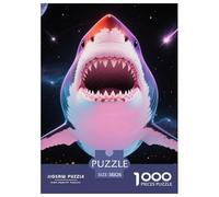 1000 Pièces Requin Puzzle Amusant Jeu De Société Adulte Activités Familiales Stimulantes Féroces bêtes de mer Casse-tête Qualité Premium pour Adultes 38x26cm/1000pcs