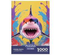 1000 Pièces Requin Puzzles Divertissement Créatif Activités Familiales Stimulantes Casse-tête Féroces bêtes de mer Puzzle De Qualité Supérieure pour Adultes 38x26cm/1000pcs