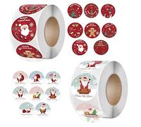 1000 Pièces Rouleau D'autocollants de Noël,Gommettes Noel Rouleau D'autocollants de Noël,Merry Christmas Etiquette Autocollantes Noel,etiquette joyeux noel pour Fête Carte Enveloppe (C)