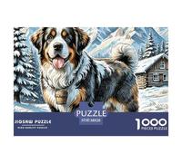 1000 Pièces Saint Bernard Puzzle Familial Puzzle Adulte Cadeau Stimulant Puzzle Difficile Activité Familiale Parfaite Parfait pour Les Soirées De Jeu 38x26cm/1000pcs