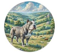 1000 Pièces Taureau Terrier du Staffordshire Puzzles Jeu De Puzzle Activités Familiales Stimulantes Casse-tête Cute Animaux Puzzle De Qualité Supérieure pour Adultes 1000pcs (67.5x67.5cm)