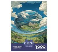 1000 Pièces Terre Papier Puzzle Divertissement Créatif Pièces Parfaitement Assorties Planète Bleue Magnifique Casse-tête Qualité Premium pour Adultes 52x38cm/1000pcs