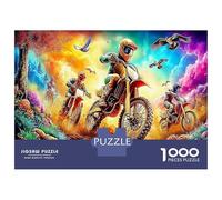 1000 Pièces Thrilling Vibrant pour Débutants Enfants - Carton Extra-épais Défi De Jeu Éducatif Ride à Moto & Geniale Idée De Cadeau 52x38cm/1000pcs