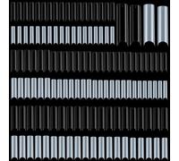 1000 Pièces Tips d'Ongles Demi-Couverture Extra Longs de Courbe C, Tips de Faux Ongles Français Carrés Droits Longs pour Faux Ongles en Acrylique, Transparent, Naturel