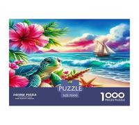 1000 Pièces Tortue de mer Papier Puzzle Jeu De Puzzle Activités Familiales Stimulantes Animaux Marins Casse-tête Qualité Premium pour Adultes Et Enfants 70x50cm/1000pcs