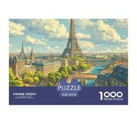 1000 Pièces Tour Eiffel Jeu Éducatif Puzzle Adulte Défi Jouets Puzzle Difficile Activité Familiale Parfaite Parfait pour Les Soirées De Jeu 70x50cm/1000pcs