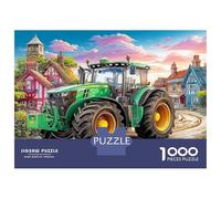1000 Pièces Tracteur ruralJigsaw Puzzle Jeu Difficile pour Les Illustration colorée du Village Puzzles Jouet Éducatif Idées Cadeaux pour Adultes Et Enfants À Partir De 12 Ans 38x26cm/1000pcs