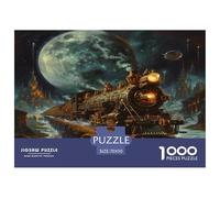 1000 Pièces Train de rêve Puzzle Amusant Jeu De Puzzle Activités Familiales Stimulantes Train à Vapeur Casse-tête Qualité Premium pour Adultes 70x50cm/1000pcs