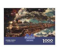 1000 Pièces Train de rêve Puzzles Divertissement Créatif Pièces Parfaitement Assorties Train à Vapeur Casse-tête Qualité Premium pour Adultes 70x50cm/1000pcs