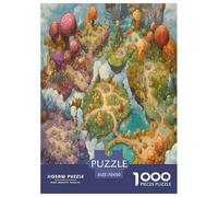 1000 Pièces Un Monde Merveilleux des Champignons Papier Puzzle Jeu De Puzzle Pièces Parfaitement Assorties Île Flottante Casse-tête Qualité Premium pour Adultes Et Enfants 70x50cm/1000pcs