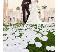 1000 pièces Un pack de pétales de rose de mariage blancs en tissu non tissé simulé. Pétales de fleurs pour la décoration des bars de mariage, célébrations, propositions et scènes de confession. Unicol