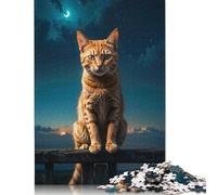 1000 pièces « Veillée de nuit à la clôture » - Puzzle carré créatif en bois pour adultes - Jeu éducatif - Jouet de défi - 1000 pièces (75 x 50 cm)