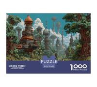 1000 Pièces Ville du Futur Puzzles Jeu De Société Adulte Activités Familiales Stimulantes Qualité Premium Dôme d'acier du Royaume Vert Puzzle De Qualité Supérieure pour Adultes 70x50cm/1000pcs