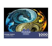 1000 Pièces Yin-Yang Papier Puzzle Divertissement Créatif Activités Familiales Stimulantes Style Chinois Casse-tête Qualité Premium pour Adultes 38x26cm/1000pcs