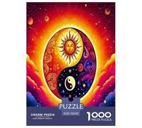 1000 Pièces Yin-Yang Papier Puzzle Divertissement Créatif Activités Familiales Stimulantes Style Chinois Casse-tête Qualité Premium pour Adultes 70x50cm/1000pcs