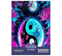 1000 Pièces Yin-Yang Papier Puzzle Jeu De Puzzle Pièces Parfaitement Assorties Diagramme du Taiji Puzzles Classiques Qualité Premium pour Adultes 38x26cm/1000pcs