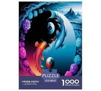 1000 Pièces Yin-Yang Puzzle Amusant Jeu De Société Adulte Activités Familiales Stimulantes Style Chinois Casse-tête Qualité Premium pour Adultes 52x38cm/1000pcs