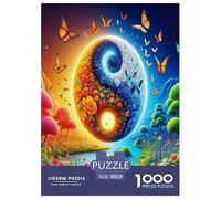 1000 Pièces Yin-Yang Puzzles Jeu De Société Adulte Style Chinois Casse-tête Activités Familiales Stimulantes Qualité Premium pour Adultes 38x26cm/1000pcs
