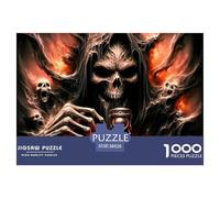 1000 PiècesChevalier Squelette Jigsaws PiècesA Domineering Suave and Rebellious Skeleton Puzzles Adultes avec Adultes 12 Ans Et Plus Puzzle Jeu Éducatif Le Défi Est Difficile Cadeaux Décoration Mai