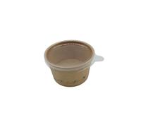 1000 Pots à sauce 90 ml en carton kraft brun avec couvercle en plastique PET - Verrines 3 oz idéales pour ketchup, mayonnaise, condiments et sauces à emporter