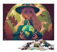 1000 Puzzles carrés créatifs pour Adultes sur Le thème de la Journée de la Terre, Puzzles en Bois, Jeux de défi Uniques, 1000 pièces (75 x 50 cm)