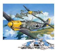 1000 Puzzles carrés créatifs représentant Le Chasseur Allemand Bf109 E4, pour Adultes. Puzzles en Papier, Jeu de défi Unique, 38 x 26 cm / 1000 pièces.